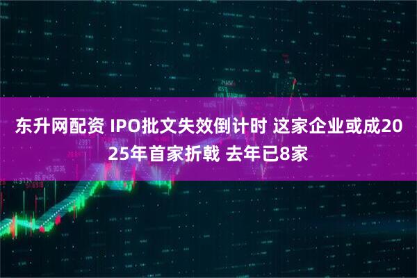 东升网配资 IPO批文失效倒计时 这家企业或成2025年首家折戟 去年已8家