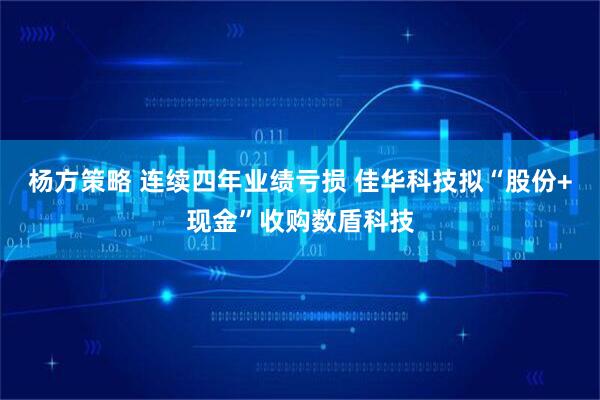 杨方策略 连续四年业绩亏损 佳华科技拟“股份+现金”收购数盾科技